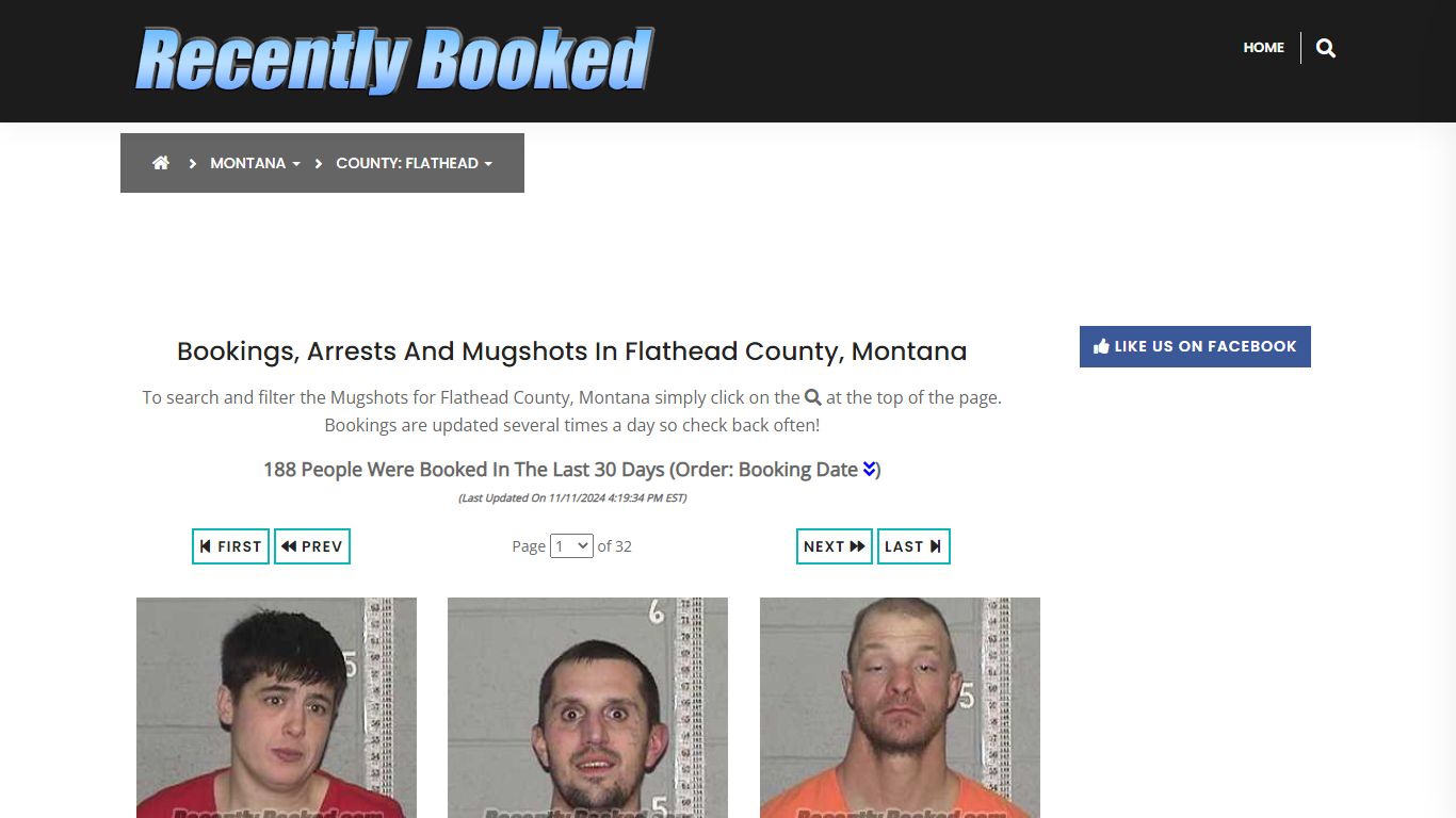 Bookings, Arrests and Mugshots in Flathead County, Montana