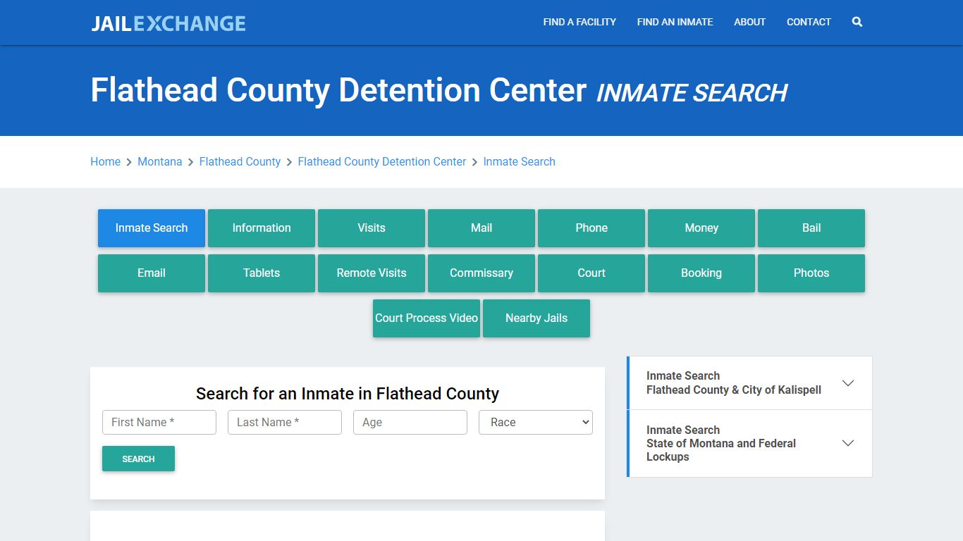 Flathead County Detention Center Inmate Search - Jail Exchange