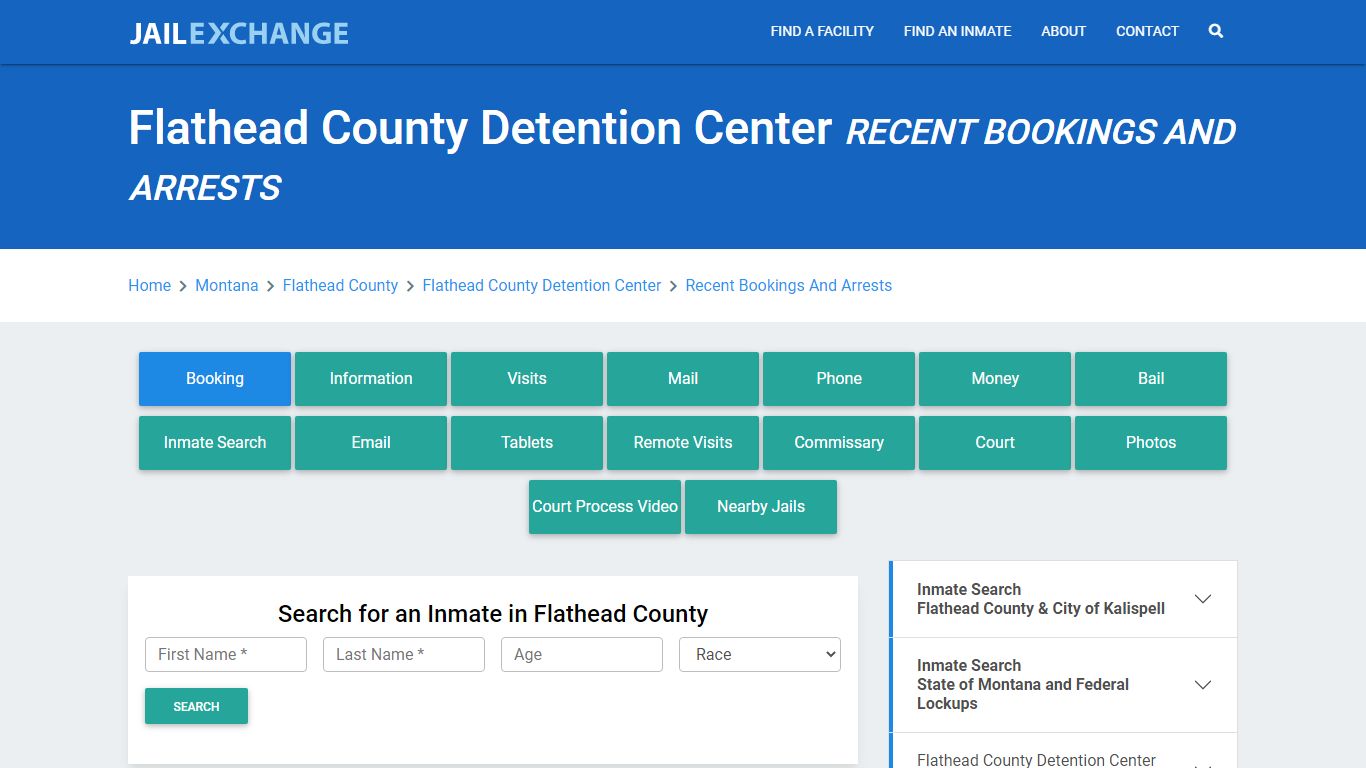 Flathead County Detention Center Recent Bookings And Arrests