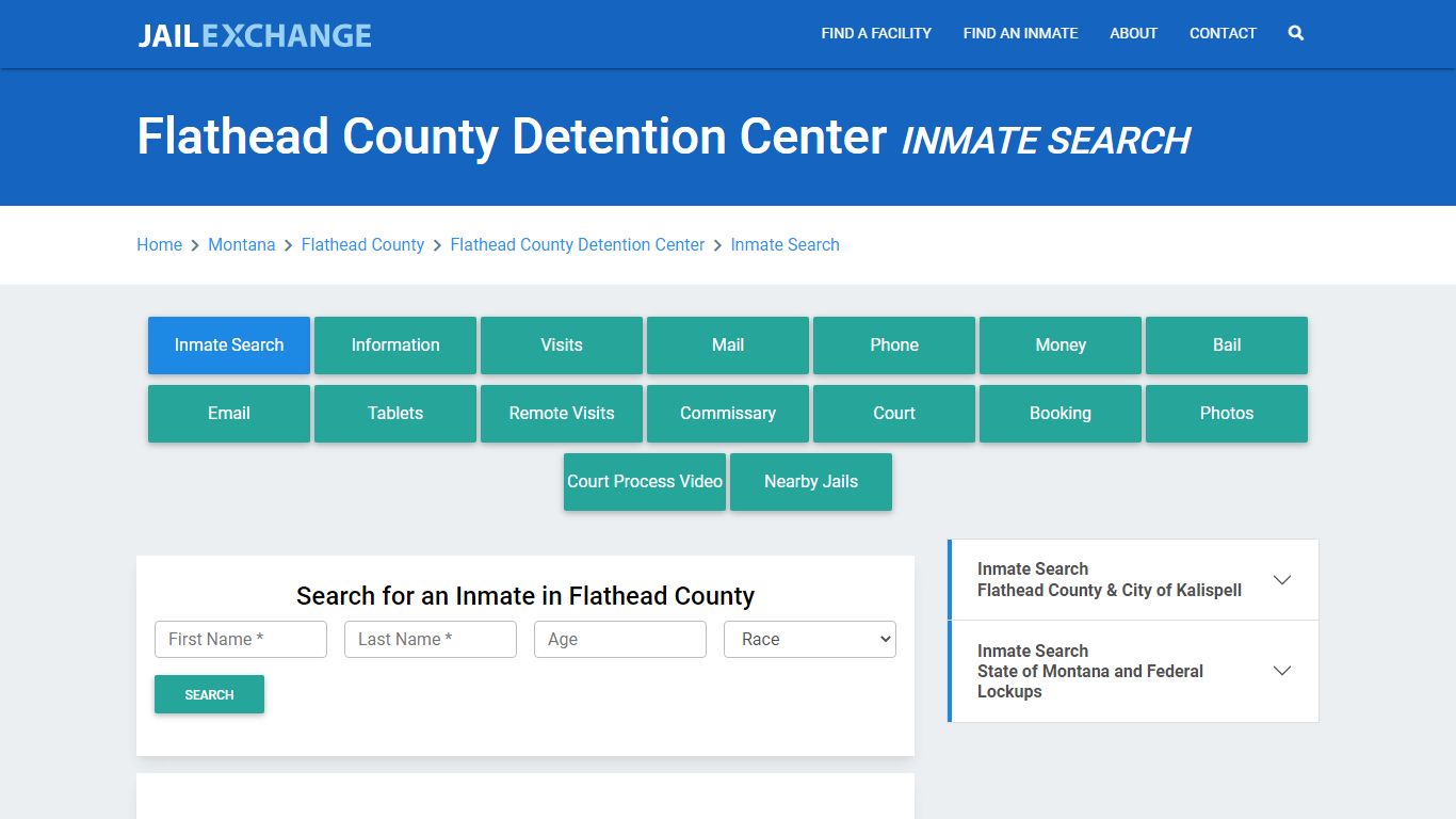 Flathead County Detention Center Inmate Search - Jail Exchange